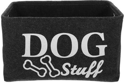 POPETPOP Pet Toy Storage Box: Filz Aufbewahrungskorb FüR Haustierspielzeug Mit Metallgriffen 39X28X22Cm Dunkelgrau FüR Organisierung Von Hundespielzeug