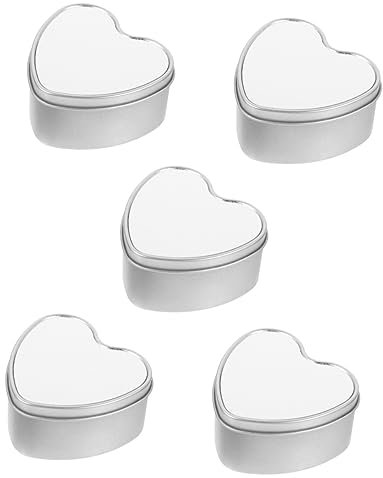 HOMSFOU 5er-box Sublimationsblankdose Aus Blech Leere Metalldose Behälter Für Herzbonbons Herzförmige Dose Leere Blechdosen Herz Bonbondose Keksdosen Eisen Herz-box Persönlichkeit