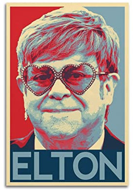 TeDe Sir-Elton Hercules-John Poster Kunst Wohnzimmer Schlafzimmer Poster Malerei Dekorative Malerei Druck Leinwand Wand 20 x 30 cm Unrahmen-Stil