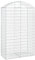 PRISSENT Panier de gabion extérieur à arc 100 x 50 x 160 / 180 cm fer galvanisé clôture résistante à la corrosion métallique barrière de jardin diverses utilisations décoratives espace extérieur cour