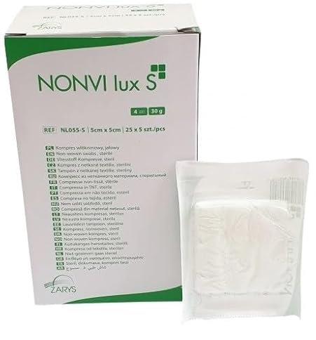 MEDICALMONO - Compresse in Tessuto non Tessuto, 4 strati TNT - STERILI cm 5x5 cm (25 buste da 2 garze) - Tot. 50 pz