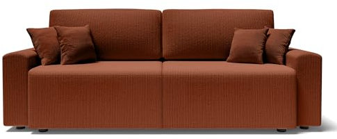 BAÏTA Sofa Milo, umwandelbar, Cord, Terrakotta, 3-Sitzer