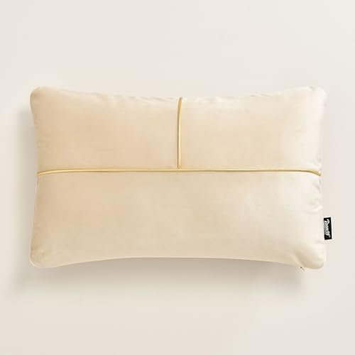 ROOM99 Be Glam Simple 30 x 50 cm Zierkissenbezüg Kissenbezüg Kissenhüll Dekorative Dekokissen Wurfkissenbezug Deko Aesthetic Modern Schlafzimmer Wohnzimmer Velvet Samt Dekor Creme,1 Stück