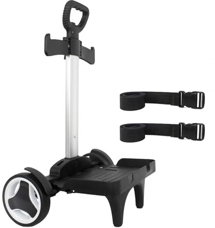 Rucksack-Trolley, Rollwagen mit Kantenschutz, geräuschlos, große Räder, Aluminiumlegierung, faltbare Handkarre mit Gepäckgurt, für Universal-Rucksäcke, Gepäckwagen für Jugendliche, Erwachsene, Schule,