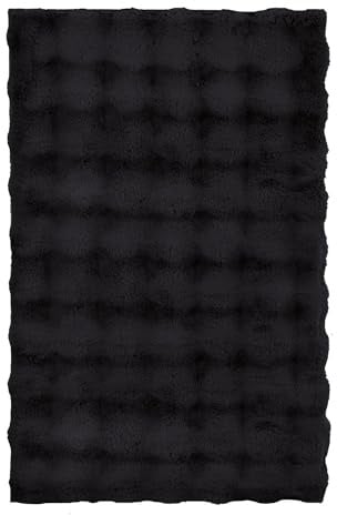 Kleine Wolke Badteppich Cloud Schwarz 60 x 90 cm | OEKO-TEX zertifiziert, rutschhemmende Unterseite, für Fußbodenheizung, maschinenwaschbar, 100% Polyester