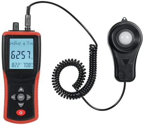 Irfora Digitales Luxmeter, 400.000 Lux, digitales LCD-Taschenlichtmessgerät, Lux/FC-Messgerät, Tester, Illuminometer, Sensor, Photometer, TL-603