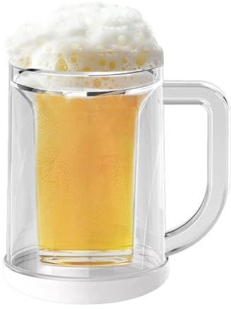 Bicchiere per birra refrigerante a doppia parete, grande capacità, con liquido congelante, tazza per ghiaccio per bevande di grande capacità per raffreddare l'acqua del whisky