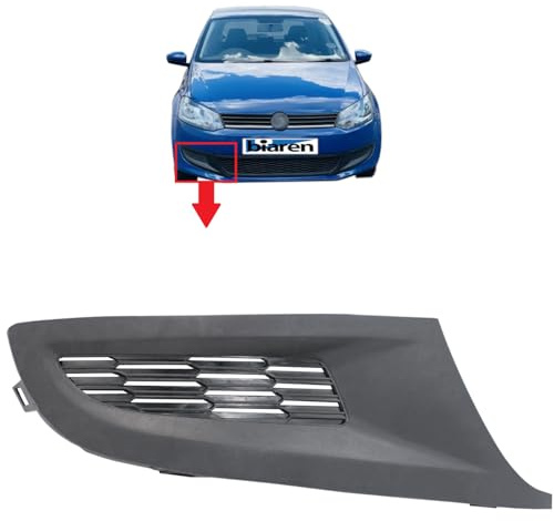 BIAREN Frontstoßstange unten Kühlergrill Abdeckung Blende rechts für Volkswagen VW Polo 6R (2009-2013) 6R0853666C 6R0853666C9B9