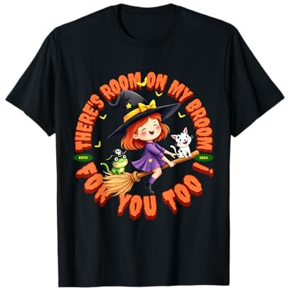 Halloween There's Room On My Broom You Too Teacher Witch T-Shirt