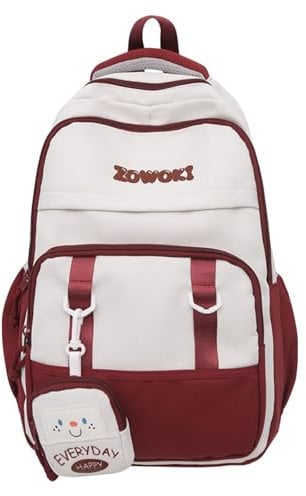 Ubxvamm Zaino per scuola superiore per adolescenti, borsa per libri per computer portatile di grande capacità, per studenti universitari, zaino da viaggio in nylon resistente all'acqua