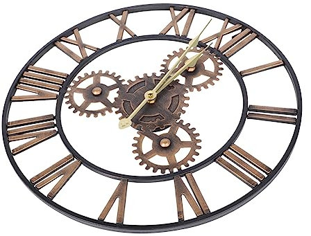 FUNOMOCYA Countdown Uhr 1 Stück Retro Runde Wanduhr Im Amerikanischen Stil Vintage Wohnzimmer Hängeuhr Für Elegantes Raumdesign Perfekte Wohnzimmeruhr Zur Dekoration Und Zeitansage