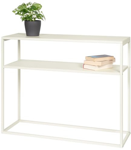 bremermann Konsolentisch mit Ablage, Standregal, Blumenhocker Metall (cremeweiß)