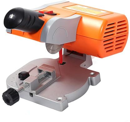 ANGDI Mini Table Saw, 0-45° Adjustable Mini Cut Off Machine, 7800rpm Portable Miter Saw, 90W Wood Metal Cutter, Table Plastic Metal Cutting Machine, for Cutting Metal Wood