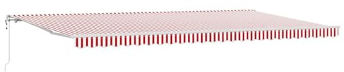 vidaXL Ausziehbare Markise Rot und Weiß 600 x 300 cm | Braucht zwei Leute, um das Ganze zusammenzustellen Kommt mit einem Montagekit und einer Anleitung, Ist so eingestellt,