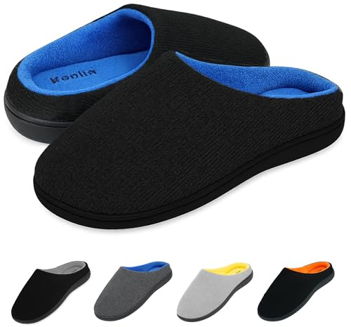 KEPLIN Men’s Memory Foam Slippers – Comfortable Indoor House Shoes for Men with Plush Cushioning, Anti-Slip Rubber Soles, Lightweight Design