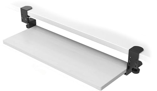 FUELIX Supporto da Scrivania per Computer, Supporto Tastiera Pc con Morsetti da Tavolo, Vassoio per Tastiera, Porta Tastiera Estraibile, Porta Tastiera Estraibile sotto Scrivania B,64 * 24cm