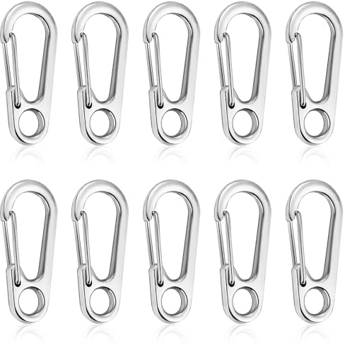 Teouuas Mini Mousqueton, Mousqueton Porte Clé, Mousquetons INOX, Mini Mousquetons Porte Clé, pour Camping Voyage Randonnée Porte-Clés en Plein Air