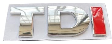 Adesivo for bagagliaio posteriore con logo TDI in metallo 3D emblema for auto griglia anteriore compatibile con accessori Golf 4 6 7 MK6(Red I)