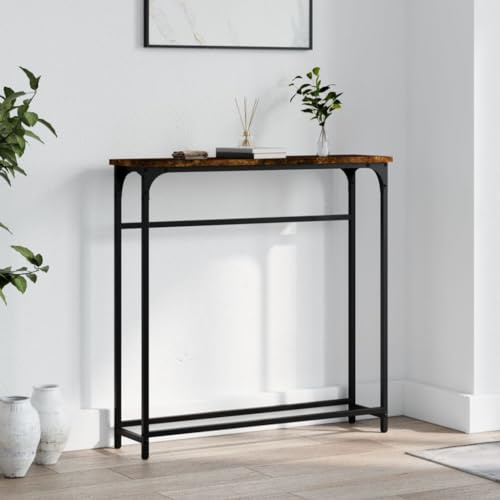 Console de 20 cm de Profondeur - Plateau en Bois Composite et Structure en métal - Élégante pour la décoration du Salon, de l'entrée et du Couloir