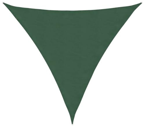 HOMELEN Tenda da sole in tessuto Oxford triangolare, 4 x 4 x 4 m, verde scuro, tenda parasole per giardino, terrazza, pergolato e balcone, protezione UV al 90%, kit di montaggio, impermeabile UV50+