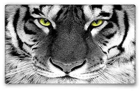 Silent Monsters Mouse Mat Size M 14 x 10 inches / 36 x 25 cm, Tiger, Stitched Edges, washable & rollable Mouse Pad, Gaming Home Office Mousemat, Mousepad non-slip & quiet, Desk Mat