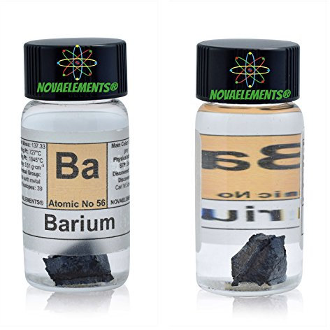 Bario Metal elemento 56, 99,9% 1 g en ampolla de cristal - Barrio metal element 56, 1 g 99,9% en vidrio vial