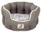 AllPetSolutions Alfie Range Dog Bed - Warm, Fleece-Lined Machine Washable Dog Bed with Raised Rim - Calming Pet Sofa & Home Lounger with Extra Soft Reversible, Removable Pillow Cushion - Medium, Brown