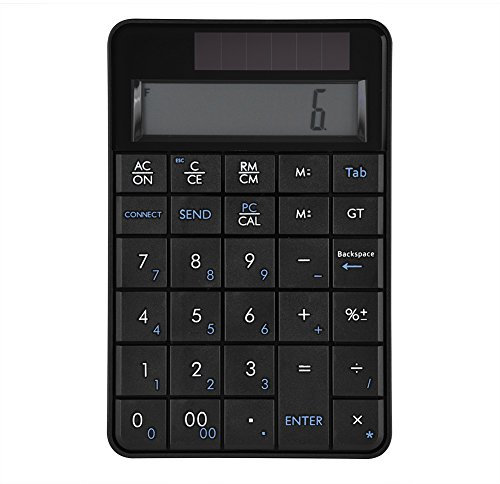 DeWin Pave Numerique sans Fil, Clavier Numérique 2 en 1, Mini 2.4G USB Clavier numérique de 29 Clés et Calculatrice avec écran LCD pour Windows XP/Vista/7/8/10