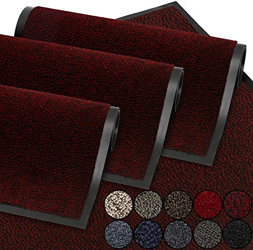 GadHome Fußmatte Weinrot 40x60 cm |Eingangstürmatte wasserdicht waschbar strapazierfähiger Schmutzfänger | Rutschfester Schmutzfängerfußmatte für Haustür, Flur, Eingang, Küche, Schlafzimmer