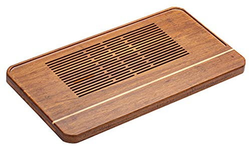 LIJBN Bandeja De Té De Bambú Pesado, Bandeja De Drenaje Rectangular, Inicio Nuevo Drenaje De Cajones De Estilo Chino Y Almacenamiento De Agua Mesa De Té Integrada De Doble Propósito, Ret