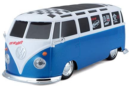Maisto Tech R/C VW Bus Samba: Ferngesteuertes Auto im Maßstab 1:24, 2,4 GHz, mit Pistolengriff-Steuerung, ab 5 Jahren, 20 cm, blau-weiß (581529)