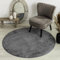Carpet Studio Maine Runder Teppich Anthrazit, 130cm, für Wohnzimmer und Schlafzimmer, Kurzflor