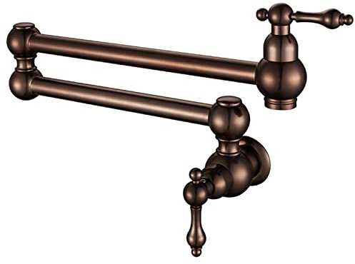 Faltbare Ausführung Topffüller Küchenwasserhahn Doppelgelenke Düse Doppelgriff Wand Küchenarmatur Messing Kaltwasserhahn Küche Spültischarmatur Mischbatterie Küche,Braun Alt
