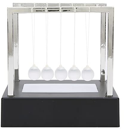 Qcwwy LED-Leuchtlicht, Newton-Wiege, Pendel, Balance, Schaukel, Kugel, Tisch, Desktop-Ornament, Heimdekoration, Akzente, Ornamente(Newton Ball Mittelschwarze Basis)