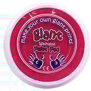 Craftplay Giant washable paint pads | Suitable for hands & feet | 15cm Diameter | Pink