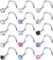 Milacolato 18G Piercing Nez Clou Acier Inoxydable Piercing Nez en l Forme Anneau De Nez à Vis Anneau De Nez Droit Hypoallergénique CZ Labret Piercing De Nez Bijoux pour Femme Homme 15Pcs S