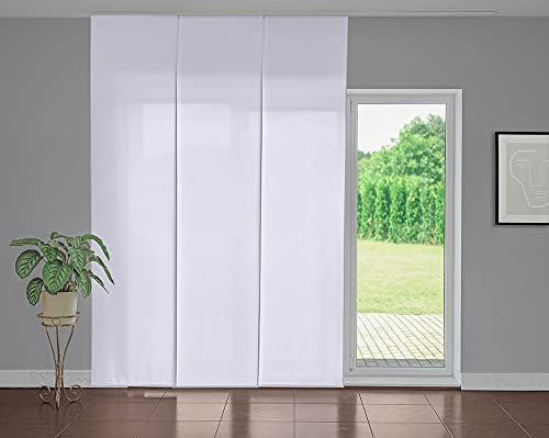 Deco Italia Tenda a pannello scorrevole Bianco tinta unita | Pannello da L 70 x H 295 cm, Semi-filtrante