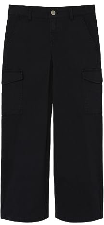 NAME IT Mädchen Nkfrose Wide Twill 8108-ba Noos Cargohose, Schwarz, 134 EU