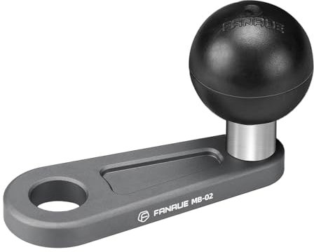 FANAUE Bolzenkopf-Adapter, Kugelbasis mit 10 mm Befestigungsloch, MB-02 Aluminiumlegierung, Halterung für RAM-Halterungen, B, Größe 2,5 cm Kugel, Doppelbuchsenarm