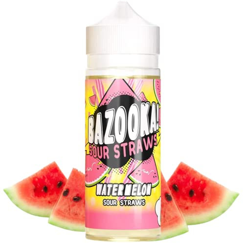 Bazooka E Liquid Watermelon 100ml 0mg Sour Straws Vape Juice Shortfill E-Liquid Fruit No Nicotine