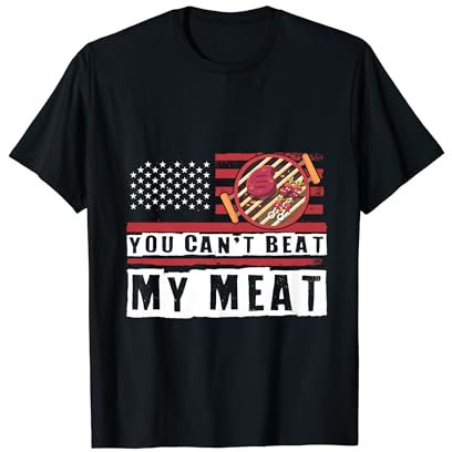 You Can't Beat My Meat Retro-BBQ Pit Reverse-Flow-Smoker T-Shirt