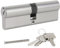 DIDA® 90mm Euro Barrel Lock 45/45 Door Barrel Lock with Key UPVC Door Lock Barrel Profile Lock with 3 Keys Anti-Pick Anti-Bump Anti-Drill Euro Cylinder Lock High Security BS EN 1303:2005 Nickel Finish