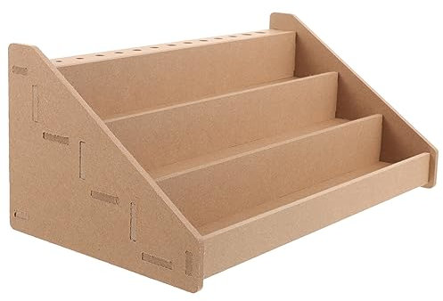 TEHAUX Scaffale per vernice in legno, 3 ripiani, 30,5 x 17,8 cm, portatile, comodo supporto per pennelli per scuola, studio e ufficio