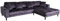 Mendler Ecksofa HWC-J54, Couch Sofa 3-Sitzer L-Form Liegefläche Links/rechts 295cm - Samt dunkelgrau