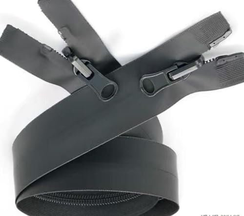 Erlif Reißverschluss in Schwarz Kunststoff oder Metall teilbar oder 2 Wege teilbar 5mm oder 8mm (Wasserdicht(7mm) - 2 Wege teilbar, 85cm)