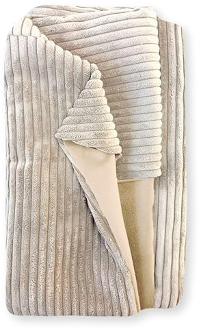 4L Textil Molly Kuscheliges Cord Hundebett für mittelgroße Hunde - Flauschiges Hundekorb in Beige (Ersatzbezug 100x80 cm)