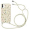 Xylota Coque Cordon pour iPhone 11 6,1, Étui Collier Réglable Tour de Cou Lanière Corde Case avec Aesthetic Motif Fleur, Mince Silicone Souple TPU Bumper Antichoc Lanyard Chaîne Housse Cover, Beige