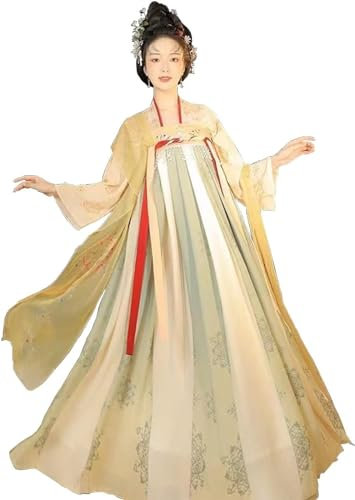 ATLION Costume Traditionnel Chinois Hanfu Robe Longue Dynastie Tang Tenue Jupe Pour Femmes Photographie Cosplay(BLUE,SMALL)