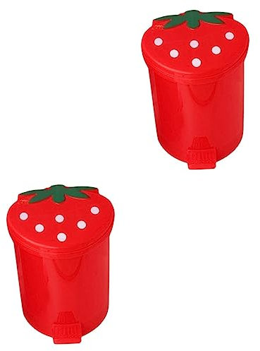 Cabilock Poubelle 2 Pièces Poubelle De Bureau Mini Conteneurs En Plastique Porte-gobelet à Crayons Poubelle Décor De Table Décor De Comptoir Seau Poubelle De Chevet Petit Bureau Corbeille Rouge
