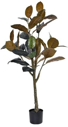 BPILOT Kunstpflanze Künstlicher Gummibaum, künstlicher Baum, 120 cm, Simulationsbaum mit schwarzem Kunststofftopf for Zuhause, Büro, künstliche Pflanze Künstliche Pflanzen